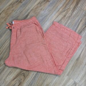 🔹️Dash Orange Linen Blend Cropped Pants Medium